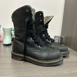 Dr. Martens Industrial Steel Toe Leah Combat Boots - ASTM F2413-11